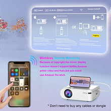TEDILUVI P62 Mini Projector 4000 Lumens, 1920*1080P Supported LED Video Beamer For Mobile Phone Mirroring Android Optional