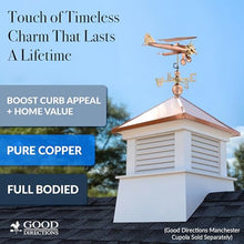 Good Directions Biplane Weathervane, Pure Copper, Airplane Weathervanes, Aviation Décor
