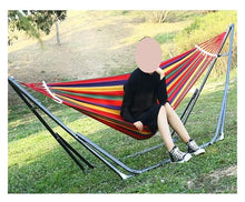 Hammock. Camping Double Hammock Stand Portable Hammock with Stand 2 Person Stainless Steel Iron Pipe Hammock StandOutdoor Furniture Swing .Hammocks for Outside(Red)