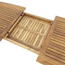 GDFStudio Outdoor Acacia Wood Expandable Dining Table, Teak