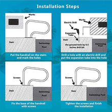 ZWLI Pool Grab Rail Pool Safety Hand Rail 304 Stainless Steel Hand Grab Rail w/Quick Mount Base, Handrail Railing 31.9'' X 22.4'' Safety Products