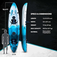 Driftsun Teton 120 Hard Shell Kayak for 2-3 People with Paddles Gray & White