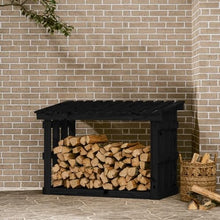 WXPWAMZ Firewood Rack Black 108X64.5X77 Cm Solid Wood Pine, Firewood Log Rack, Firewood Storage Rack Shelf, Ventilation Metal Log Store Holder For Outdoor Or Indoor Wood Stand Se