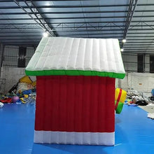 Alessia Cara Inflatable Christmas Houses and Santa Claus with Blower Red/White 23x10x11.5ft