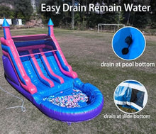 21FT(L) Commercial Grade Water Slide for Adults, No Blower, (Double Slides) (Heavy Duty Full PVC) (Large Water Pool), (1100w UL Blower), Inflatable Waterslide for Backyard, Outdoor Blow up Slide