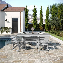 Flash Furniture 72" Rectangle HDPE Outdoor Dining Table for 6, Gray