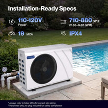 Della Omi Edge 24,000 BTU Inverter Pool Heat Pump up to 7,800 Gallons