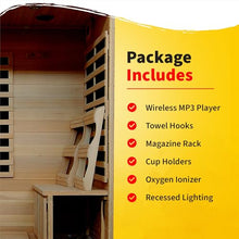 Blue Wave Monticello 4-Person Hemlock Infrared Sauna with 9 Carbon Heaters