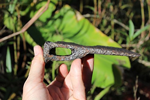 Unknown European Medieval German Iron Axe with Key-Shape Hole #12A Black