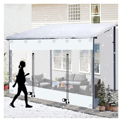 YPIOUREN Outdoor Curtains With Zipper, Transparent Waterproof Tarpaulin Curtains,Gazebo Tarpaulin Side Panel With Zipper Door, PVC Clear Waterproof Tarpaulin Side Panels, For Patio(10x20m/32.81x65.62f