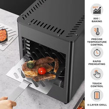USZWBY Electric Steak Grill-8 Layers,1700w Portable Stainless Countertop Oven,8 Gears Heating Adjustment (Gray)