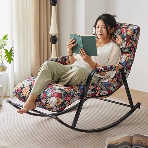 AYHARYLH Outdoor Rocking Chair, Rocking Glider Chair, Indoor Modern Glider Rocking Chair Rocking,Comfortable Upholstered Rocking Chair, for Indoor & Outside, for Front Porch, for Porch, Garden, Patio