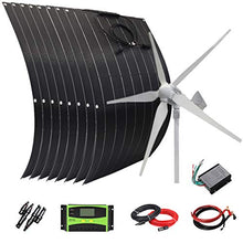 AUECOOR 1800 Watts Solar Wind Power Kit for 48V Battery Charging: 8pcs 100W ETFE Flexible Solar Panel & 1000W Wind Turbine & Accessories