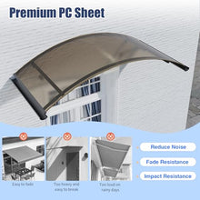 Awning for Door Entrance,48x63 Inch Round Arch Door Awning Canopy with Aluminum Brackets & Polycarbonate Cover, UV, Rain & Snow Protection for Window, Porch, Patio, Deck