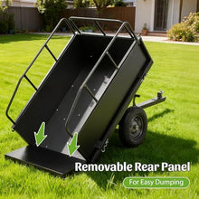 GFDGFD 600LBS Heavy Duty Dump Cart Trailer, 17 Cu.Ft Tow Behind Wagon with Dual Dumping System, Steel Garden Cart for ATV Lawn Tractor, 15" Pneumatic Tires