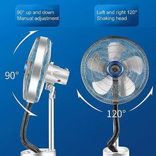 GFJYKDL Large Standing Floor Fan, Misting Fan for Industrial 19.6in 21.6in, W/3-Speed/7500ml Water Tank, Wheel Easy Moving, for Jobsite Restaurant Camping Outdoor Misti