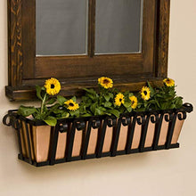 Windowbox 48" Venetian Decora Window Box with Real Copper Liner Black