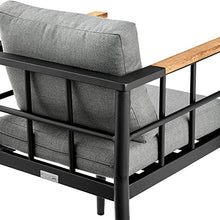 Armen Living Beowulf Modern Outdoor Patio Dining Set, 7 Piece, Black