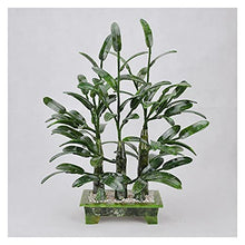 Dntum Artificial Bonsai Tree Natural Jade Bonsai Wealthy Bamboo and Jade Ornaments Bonsai for Home Office Shop Zen Decoration Decor Simulation Bonsai Trees