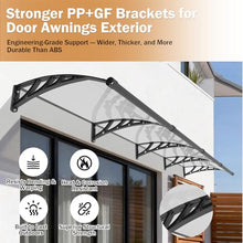 Outsunhom 60 x 60 Inch Door Awning Exterior with Drainage,Rain Snow Sun UV Protection,Polycarbonate Overhang Canopy with Reinforced PP+GF Brackets, Awnings for Door Entrance,Window,Patio, Porch & Deck
