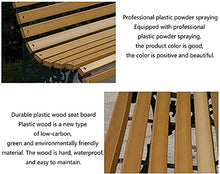 CUTPOIY Park Bench Patio Garden Bench Backyard Benches, Outdoor Park Chairs, Garden Benches, Retro Garden Benches with Plastic Wood Seat Panels and Backrests, Decorative Benche, 120cm