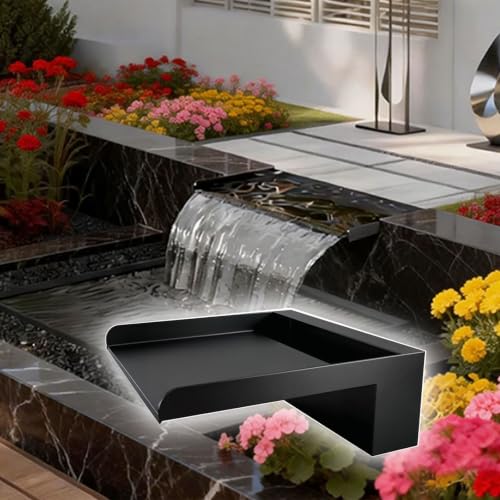 Aenmezen 47" Stainless Steel Spout Fall, Pond Waterfall Overflow Spout