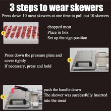 Etsuosy Manual Meat Skewer Machine, Stainless Steel and PE Plastic Kebab Stringer, 10 Skewers per Lot