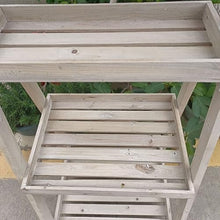 3 Tier Wooden Plant Shelf Outdoor Plant Rack Simple Retro Wood Plant Stand For Free Standing Storage Shelf Multifunctional Flower Display Desk Rack Multi-layer Storage Ladder Frame Patio Balcon