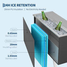 Drop in Ice Chest, 120 QT Stainless Steel Ice Bin with Sliding Cover