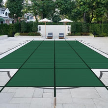 Lynkron Pool Safety Cover for Inground Pools, Heavy-Duty Winter Pool Cover, Rectangle Mesh/Solid Swimming Pool Covers, Triple Stitched for High Strength & UV Protection，Green