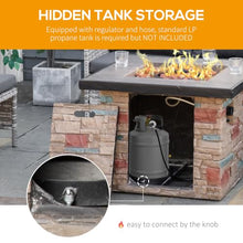 Outsunny 32 Inch Outdoor Propane Gas Fire Pit Table 50,000 BTU Brown