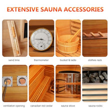 AMOCANE Outdoor 3-4 Person Steam Sauna, Canadian Hemlock Saunas Room for Home Spa, ETL 6KW Sauna Heater 220V/195℉, Traditional Backyard Saunas Spa Heater with Rocks, Towel Rack (70.9L*47.2W*74.8H)