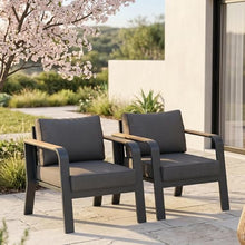 Modern Aluminum Outdoor Loveseat Sofa – 2-Seater Metal Patio Couch