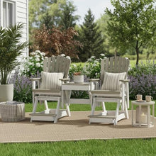Outdoor Escape Brown Double Balcony Height Glider, Elevated 2-Seater with Center Table, All-Weather HDPE Glider Furniture