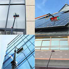 TOOJUN 20-36ft Water Fed Pole Kit Retractable Window Cleaning Pole Photovoltaic Panel Cleaning Tool Water Spray Cleaning Brush (4 Water Pores),6m/20ft