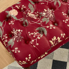 KEIKI 2-Piece Floral Loveseat & Ottoman Bench Set, Tufted, Red