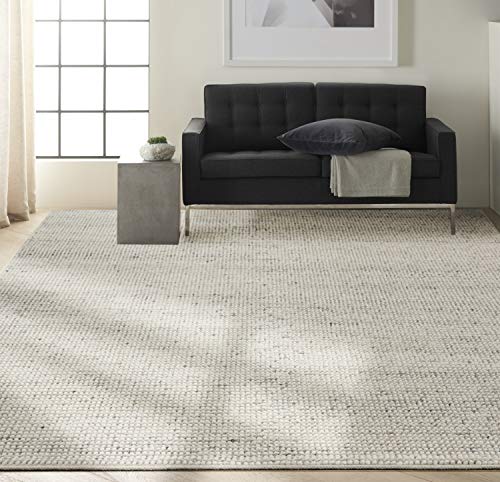 Calvin Klein Textured Dots Area Rug Silver 8' x 10'
