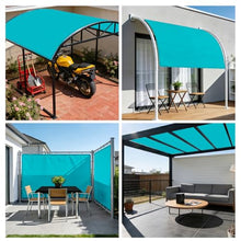 E&K 12'x30' Waterproof Sun Shade Sail Straight Edge Rectangle Canopy Shade Cover with Grommets UV Block for Pergola Backyard Garden Patio Deck Outdoor (Turquoise)