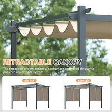 Masyardi 10 x 10 Ft Outdoor Aluminum Pergola, Retractable Canopy & 2 Sides Shades for Patio Backyard Garden Deck