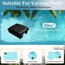 Automatic Robotic Pool Cleaner,Pool Vacuum Robot with Obstacle Avoidance,80㎡ 450um Pool Cleaners 2 Charging Modes Skimmer