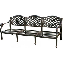 Nassau Outdoor Patio 2 Sofas Cast Aluminum Dark Bronze, Walnut Cushions