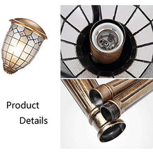Lights Outdoor Stripe Glass High Pole Light Lantern E27 Retro IP55 Waterproof Outdoor Street Post Light Lawn Garden Metal Aluminum Pillar Light Park Path Lighting Column Lamp Stadium (Color : Black)
