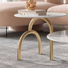 DIEYPOL Coffee Table Retro Slate Coffee Table Simple Living Room Round Table Combination Coffee Table Home Coffee Table Mesa para Centro De Sala(B)