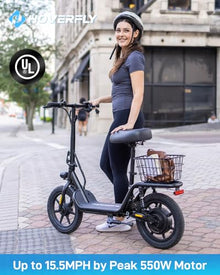 HOVERFLY Z5 Electric Scooter with Seat 18.6 Miles Range 15.5 Mph 400W Motor White