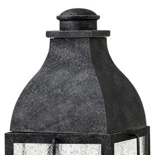 Hinkley Bingham Large Pier Mount Outdoor Lantern - Aluminum, Clear Seedy Glass, Gas Light Style - Greystone Finish