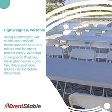 EventStable TitanPRO HDPE Plastic Folding Table, 6ft x 30in, White, 5 Pack