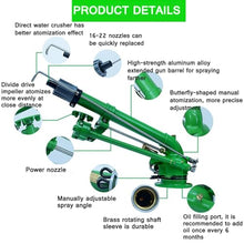 Farm Irrigation Sprinkler On Tripod Base, 2" Farm Irrigation Sprinkler, 360° Large-Area Watering Spray, Big Rain Gun Sprinkler, for Large-Scale Agricultural Sprinkler Irrigation in Farms, Wheat, Etc