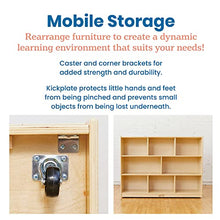 ECR4Kids 8-Compartment Mobile Storage Cabinet 36in Classroom Furniture Natural