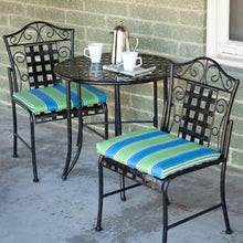 Pemberly Row 3 Piece Iron Patio Bistro Set, Round 30 in Table, Antique Black Finish, Wrought Iron Construction, All-Weather UV Resistant, Outdoor Table and Chair Set for Patio or Garden Use