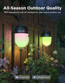 Govee Outdoor Chromatic String Lights, 65.6ft RGBIC Uni-IC Control, IP67